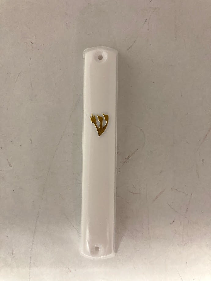 White Plastic Mezuzah Case 10cm-12 Pack (MZ-PMCW12-10)