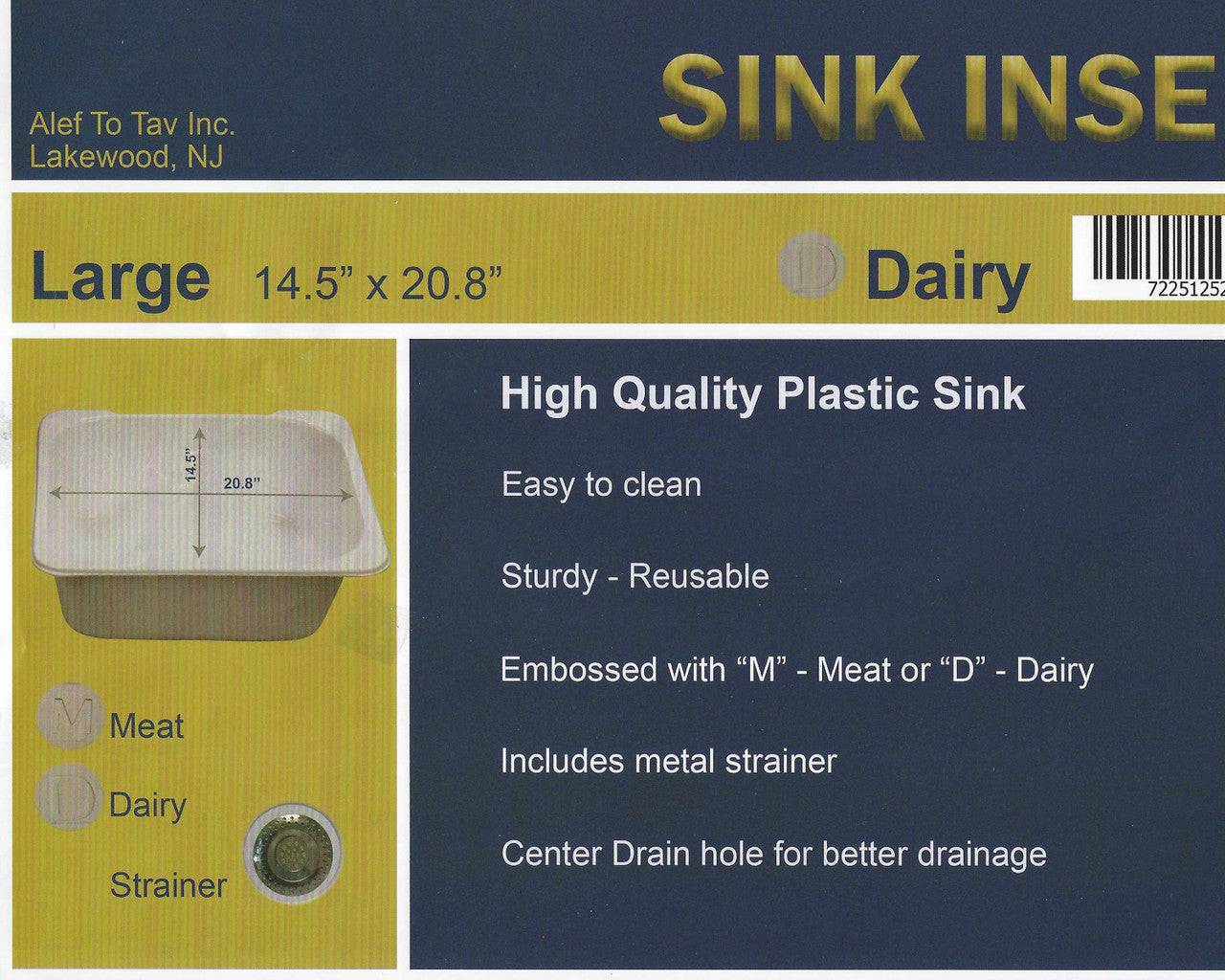 Large Sink Insert 14.5"x21"-Dairy (P-SILM-D)