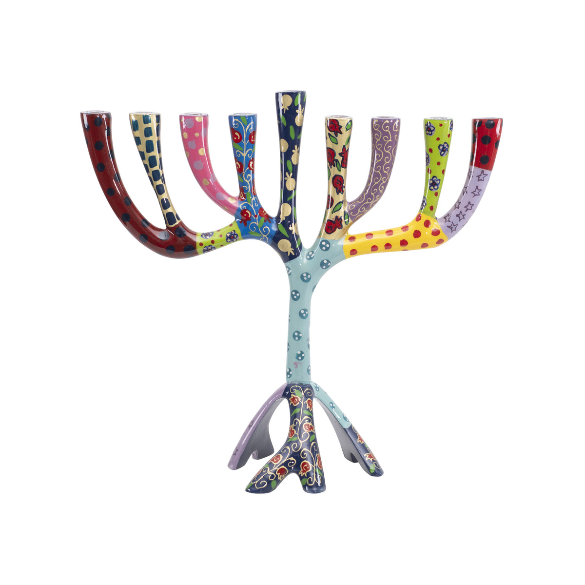 Large Painted Menorah 10.4" (EM-PHF)