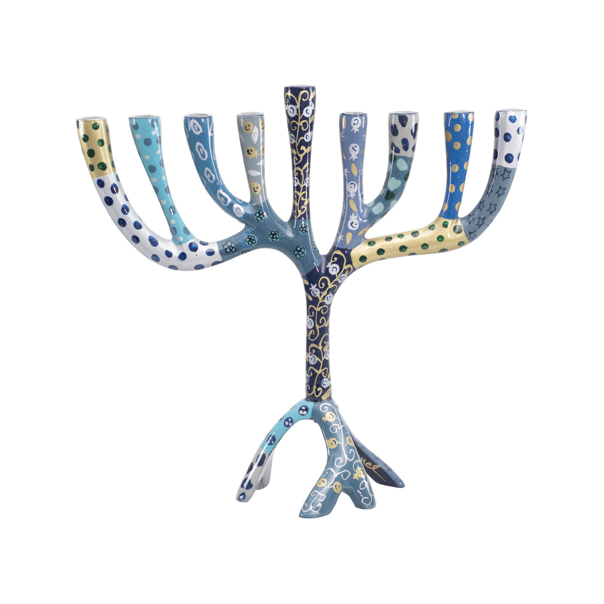 Large Painted Menorah 10.4" (EM-PHF)