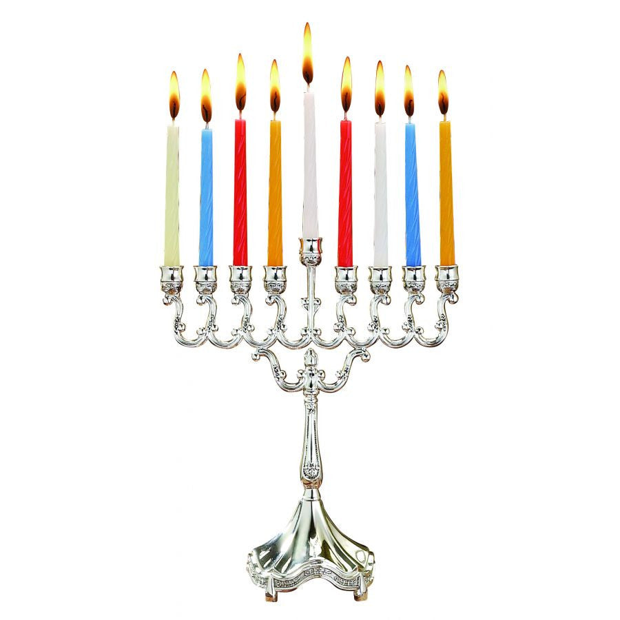 Silverplate Candle Menorah-8" (M-30217)
