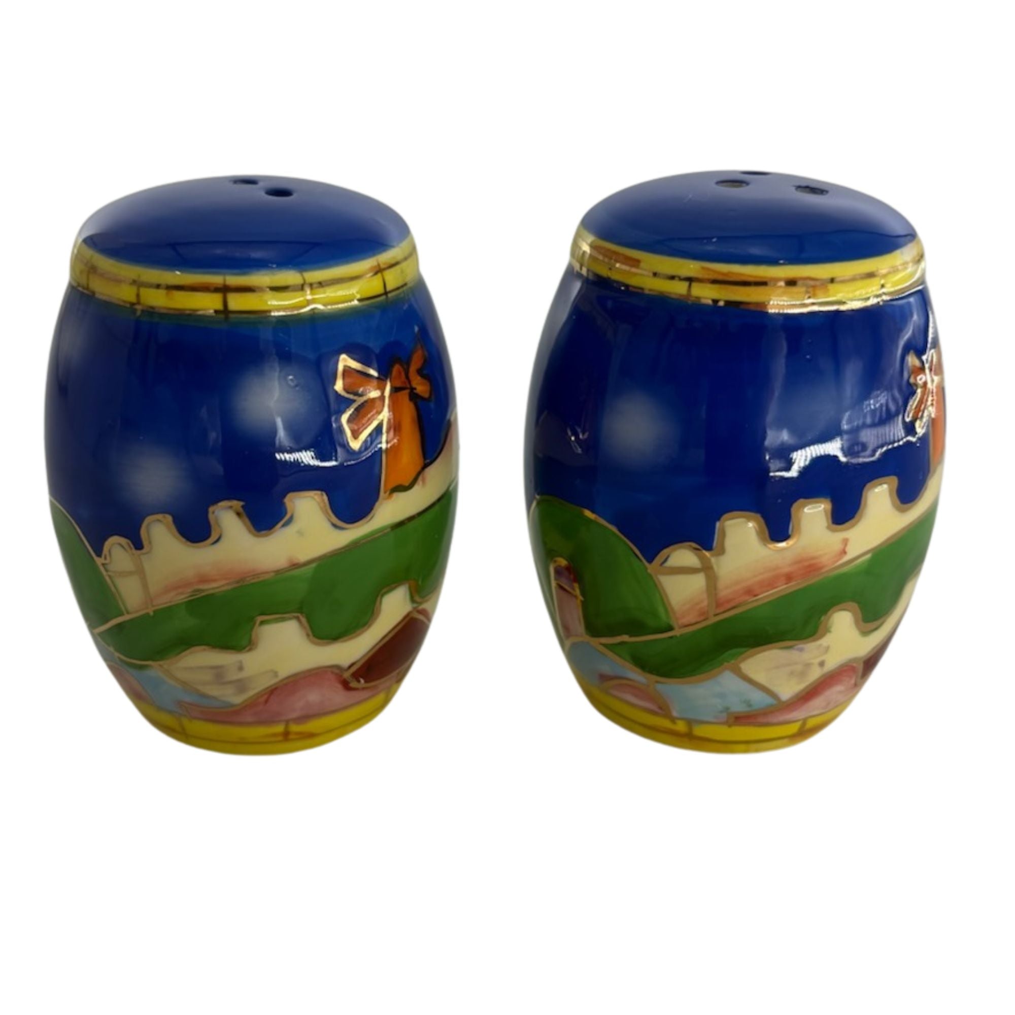 Karshi Ceramic Salt & Pepper Shaker-Jerusalem-Colored (5907)