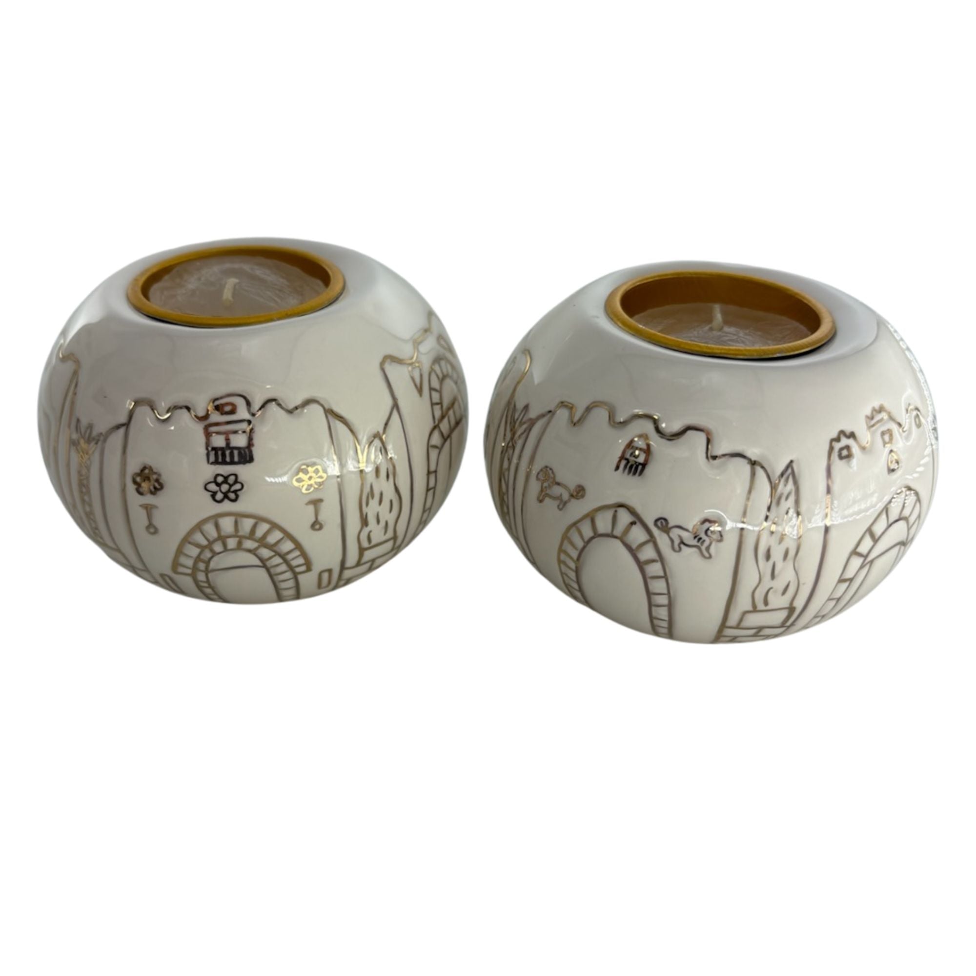Karshi Ceramic Candle Holders Ball  Jerusalem (CS-5964)