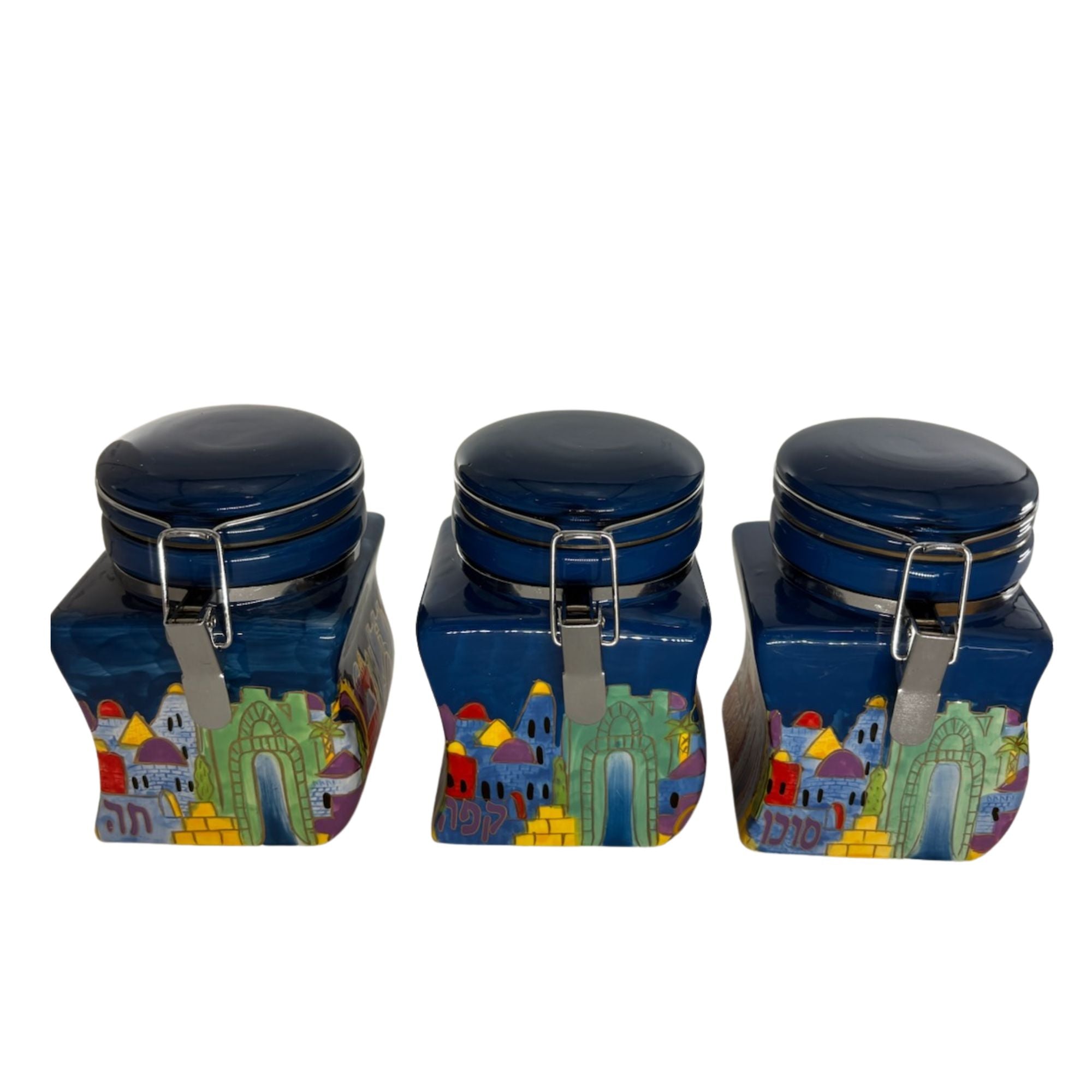Karshi Ceramic Coffee Tea Sugar Set Jerusalem-Colored (MC-5936)
