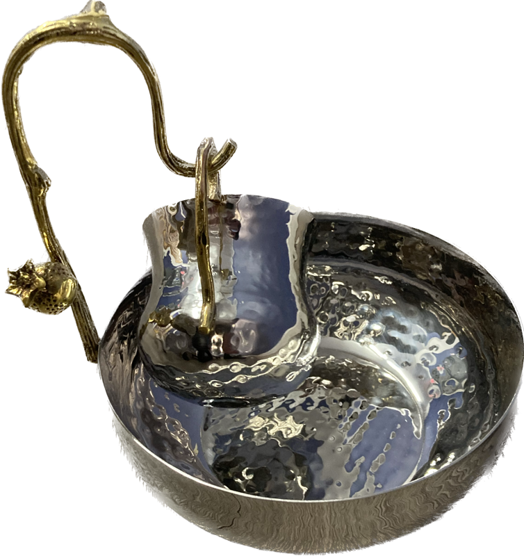Hammered Silverplated Mayim Achronim-Pomegranate Design (MA-9375)