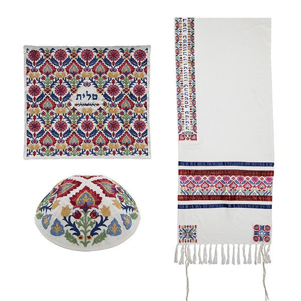 Emanuel Full Embroidered Tallit-Antique Multicolor (EM-TAH6M)