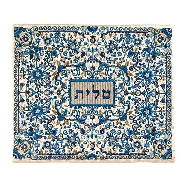 Tallit Bag Full Embroidered Blue (EM-TBF2)