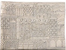 Emanuel Hand Embroidered Tallit Bag Jerusalem Silver (EM-TBE-4)