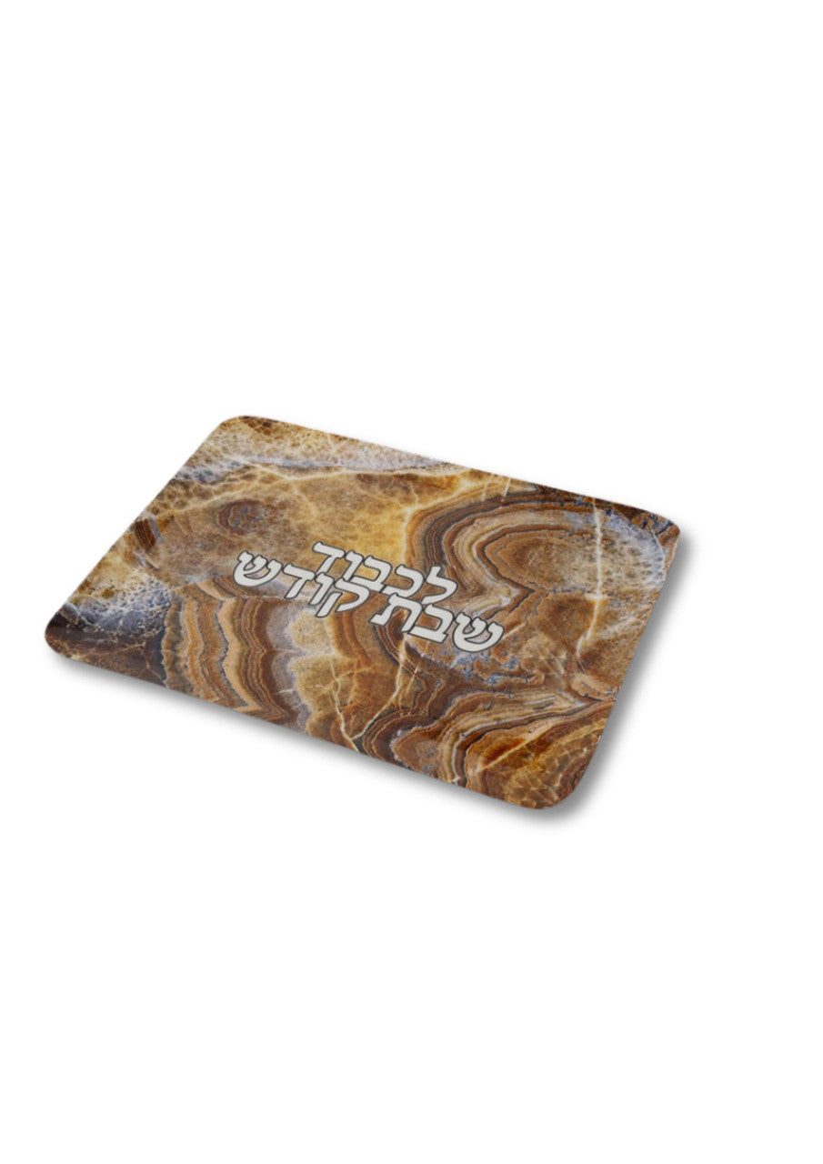 Enamel coated Challah Tray-Marble Brown  16"x11"(CP-190515)