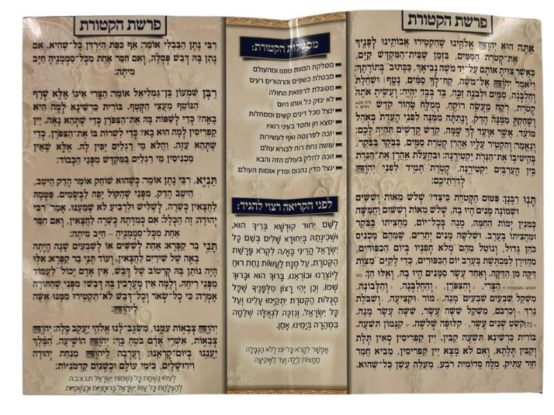 פיטום הקטורת תפילה לגאולת ישראל Bifold 6.5" X 9"(BK-PIHBF)
