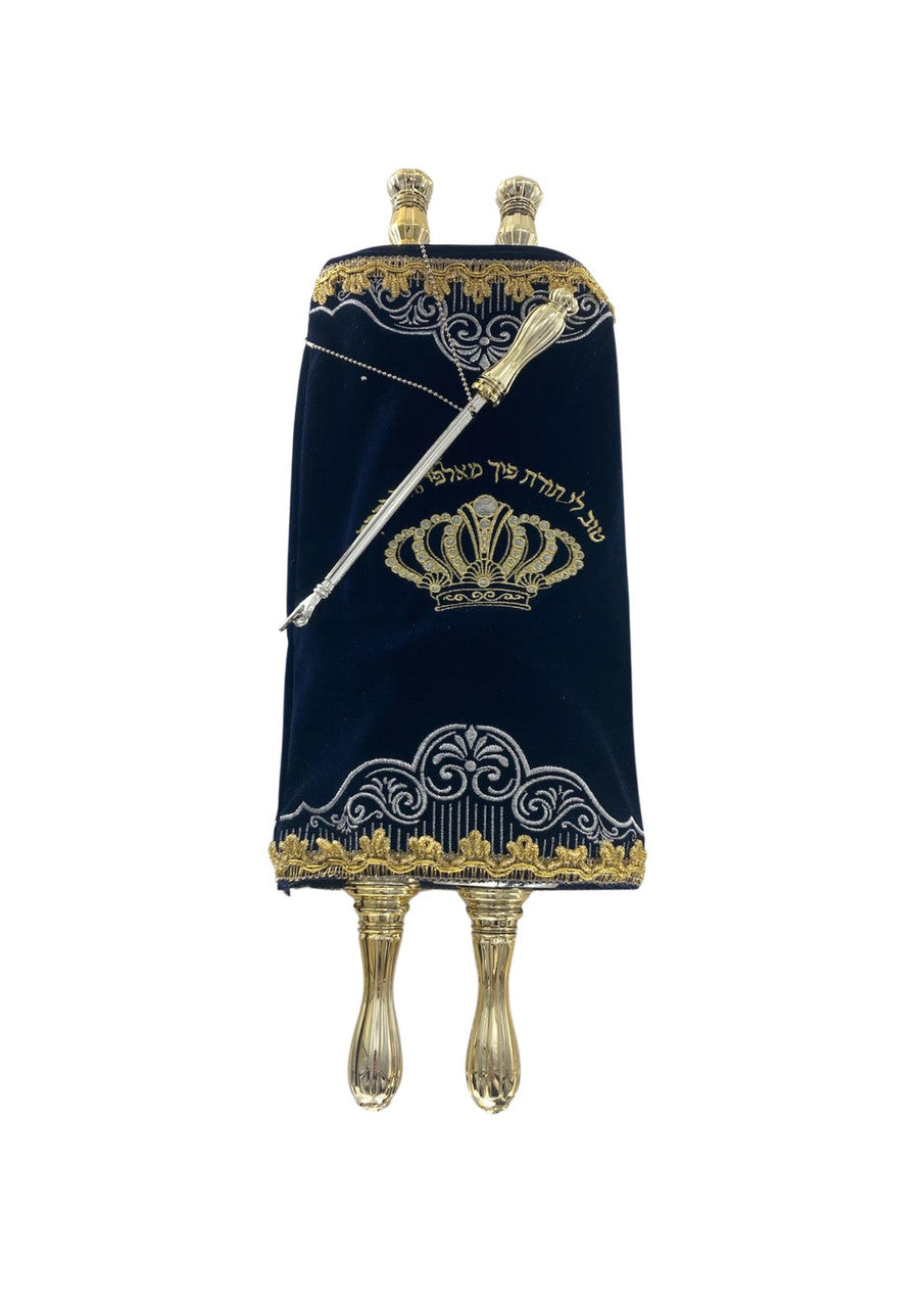 Vaksberger Picture Sefer Torah-18"  White/Blue (ST-2272)