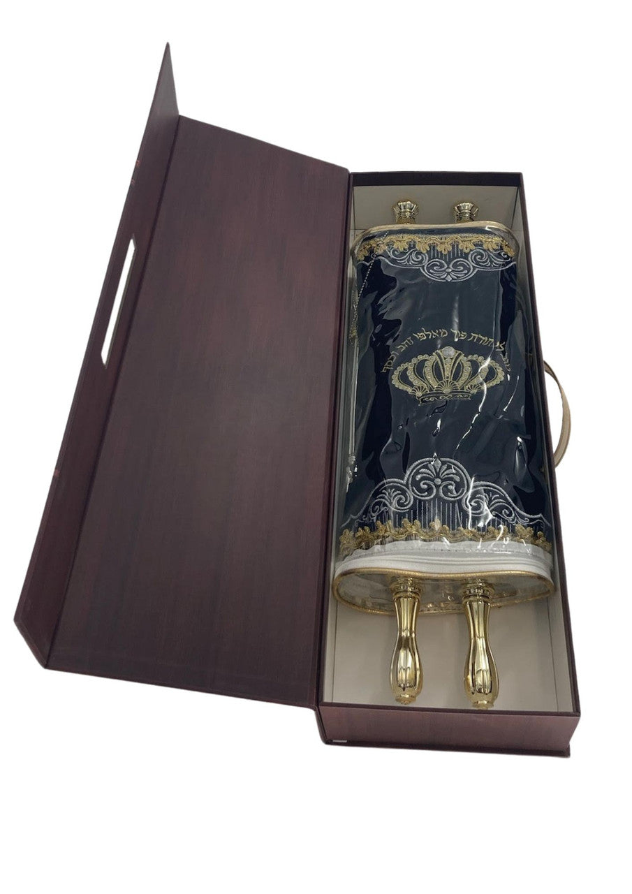 Vaksberger Picture Sefer Torah-18"  White/Blue (ST-2272)