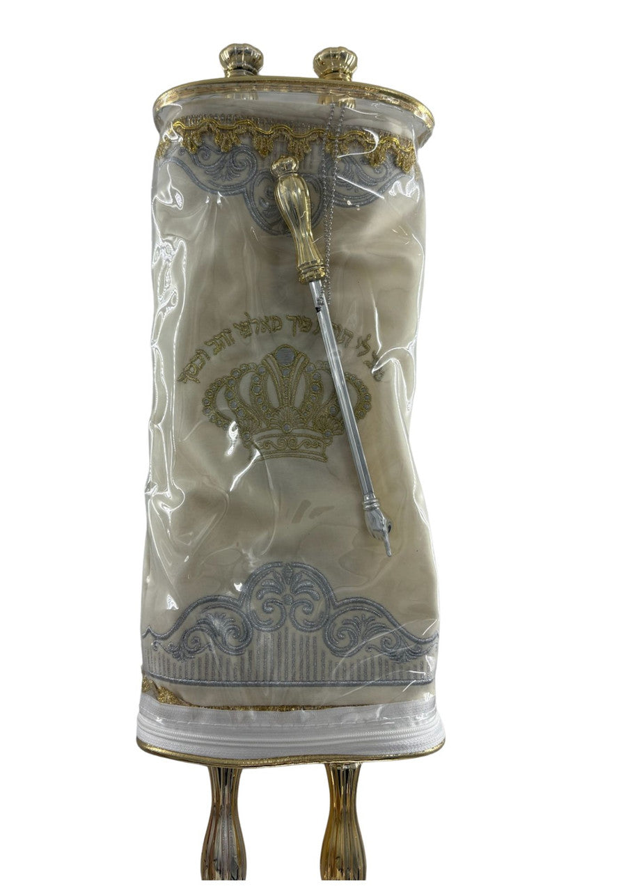 Vaksberger Picture Sefer Torah-18"  White/Blue (ST-2272)