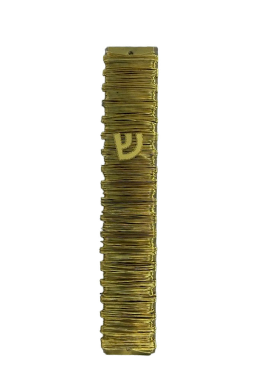 Gold Coiled Lucite Mezuzah Case 15cm (MZ-OJ32501)