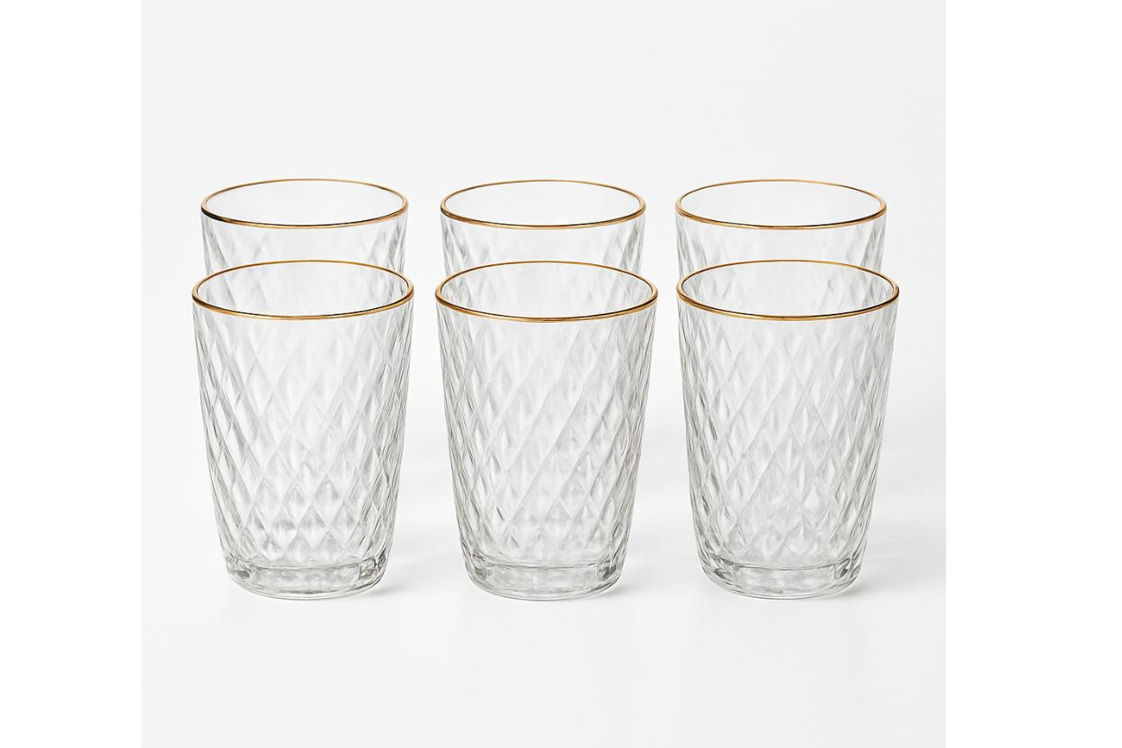 Set of 6 Glass Kiddush Cups 250ml (KC-X5369)