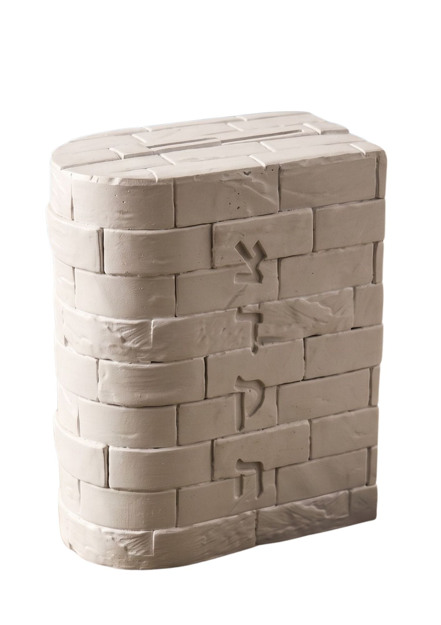 Polyresin Tzedaka Box-Kotel Design-White (TZ-6068)