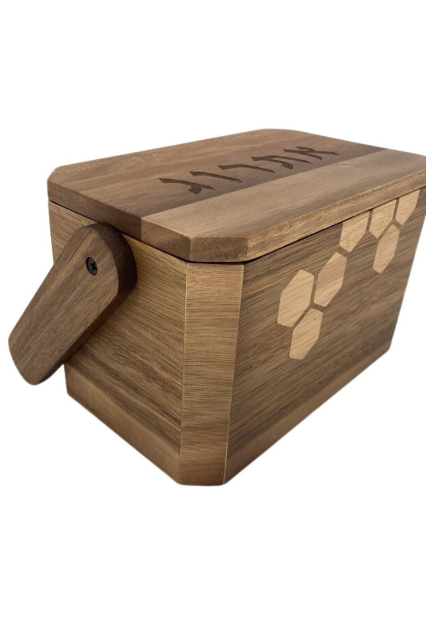 Wood Esrog Box With Wood Handle (ES-K422)