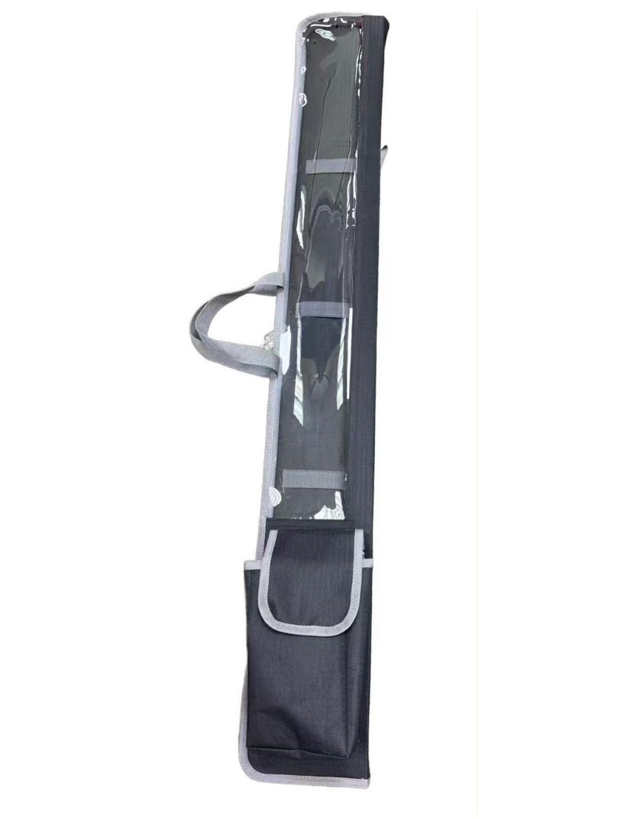 Fabric Lulav Holder with Shoulder Strap and Esrog Pouch 47" Long Black with Gray Trim (L-LET8)