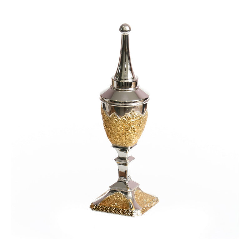 Silverplate Besamim Holder Filigrees Design Gold/Silver (HV-X1291AZ)