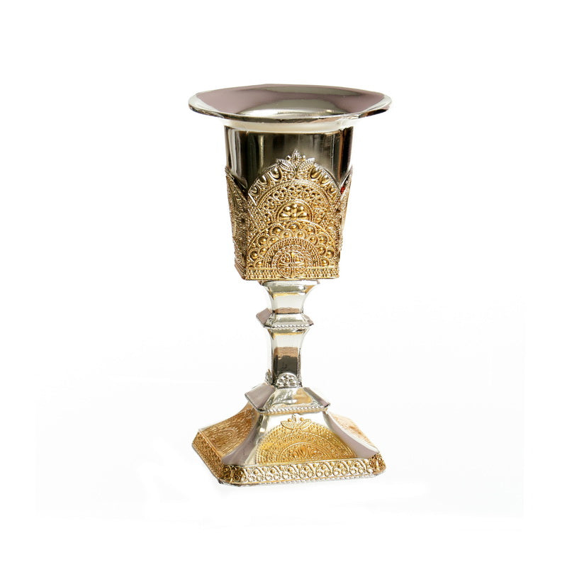 Silverplate Candle Holder Filigree Design Gold/Silver (HV-X1291Z)