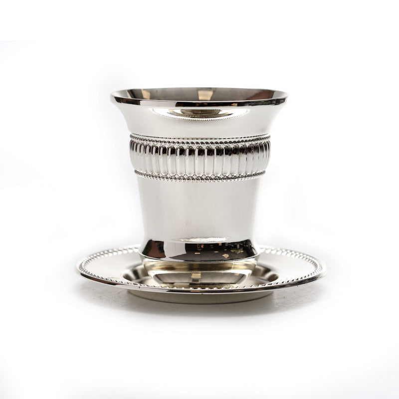 Silver Plated Becher -- Stripes Design (KC-X1549K)