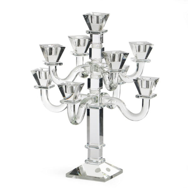 9 Branch Crystal Candelabra-- 16" (CS-X3793)