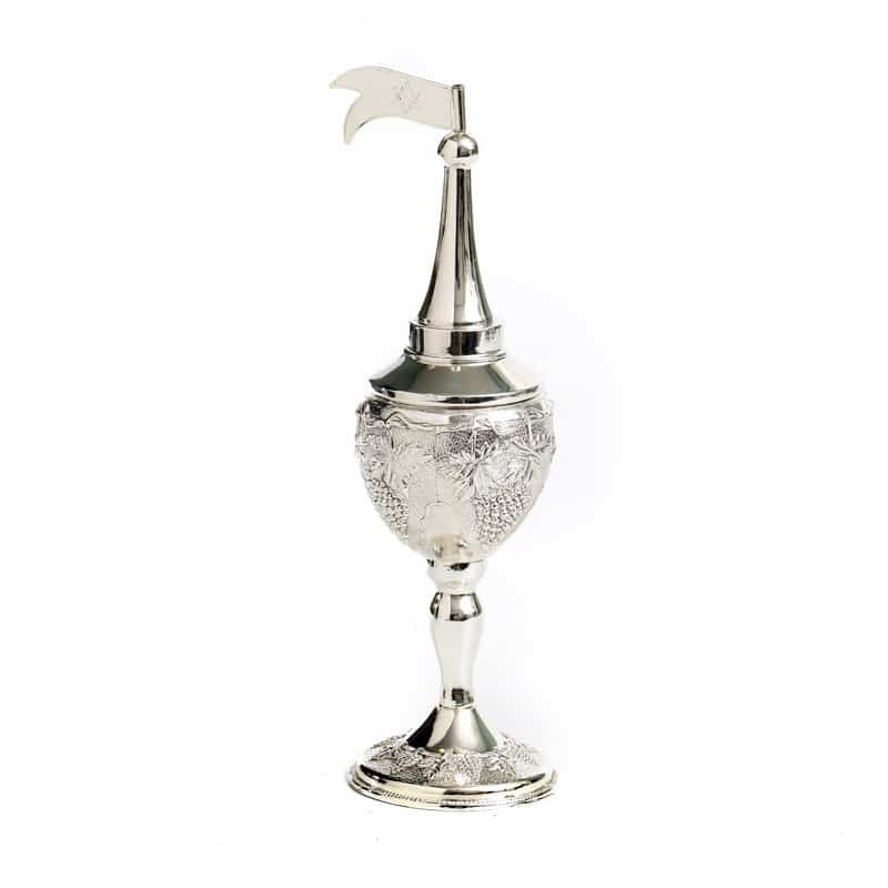 Silverplate Besamim Holder Grapes Design  (HV-X389B)