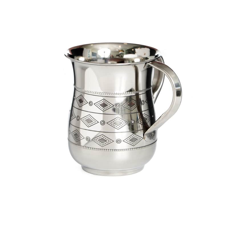 Stainless Steel Wash Cup-Geometric Design (WC-X3955A)