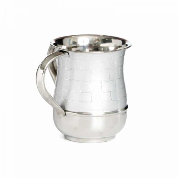 Jerusalem Stone Look Washing Cup-Silver (WC-X3956)