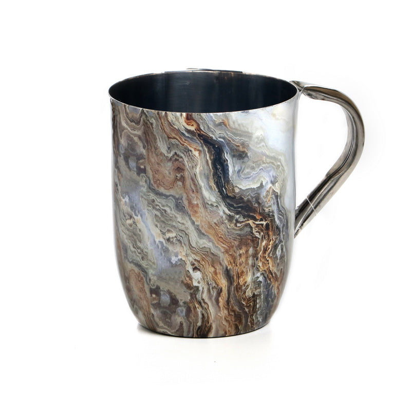 Stainless Enamel Wash Cup-Marble Gray Design (WC-X4252)
