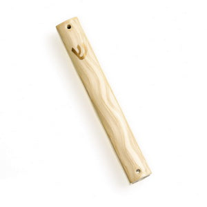 Metal Mezuzah Case 15cm-Ivory Wave Design (MZ-X4976)