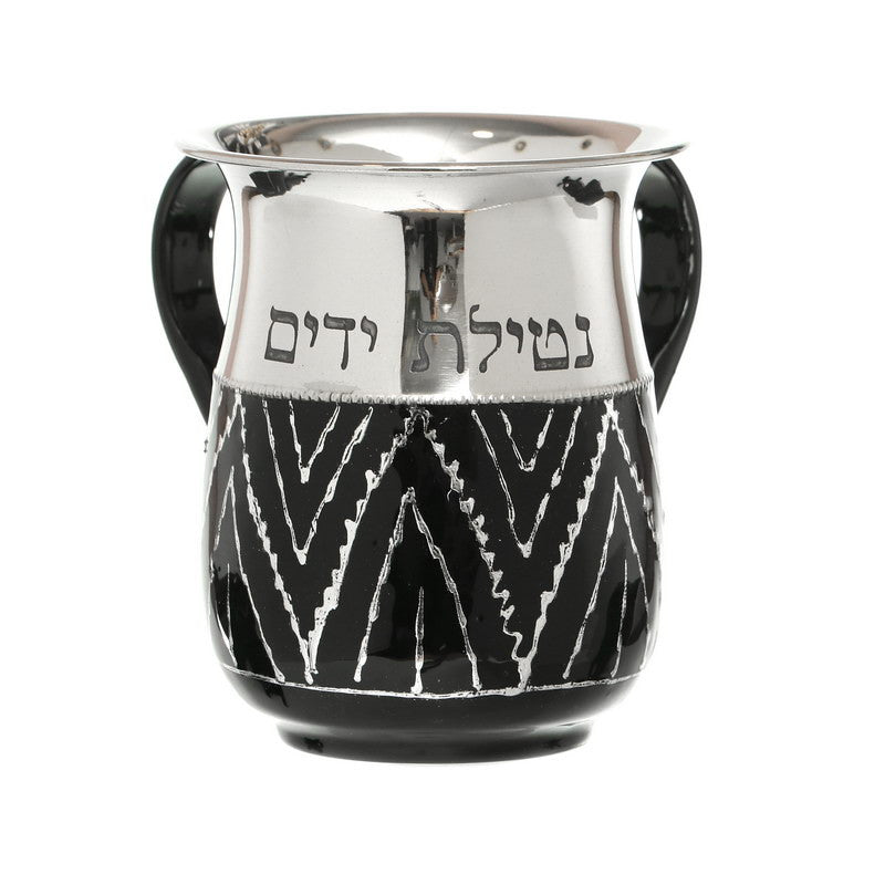 Stainless Steel Enameled Wash Cup-Black Design (WC-X5029B)