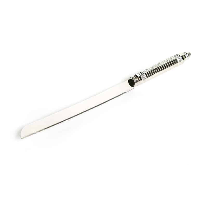 Challah Knife-Diamond Design-Nickel Plated (KN-X5038)