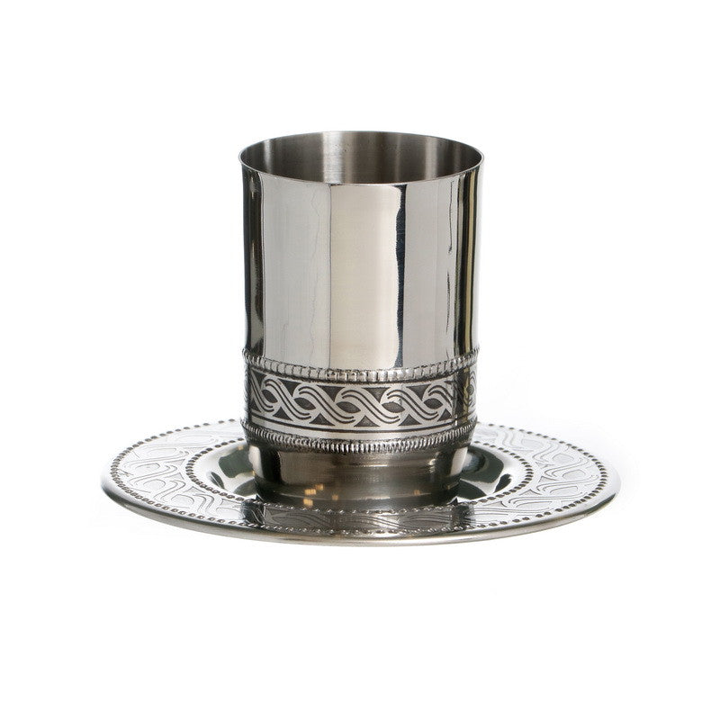 Stainless Steel Kiddush Cup-Wave Design (KC-X5205)