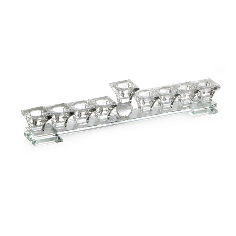 Crystal Menorah Clear Strip 14"L X 2"H (M-X5602)