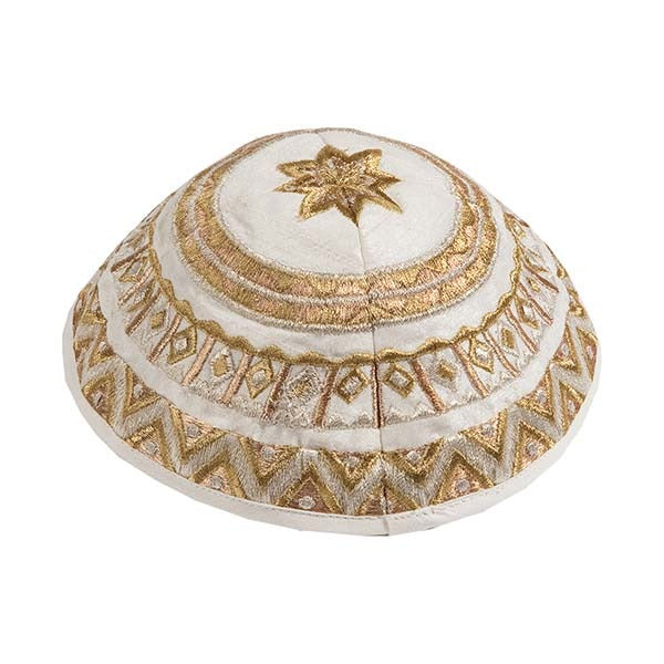 Gold Geometrical Embroidered Kippah