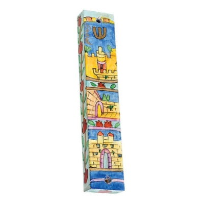 Small Wooden Mezuzah  (EM-MZS Square)