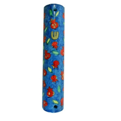 Small Wooden Mezuzah  (EM-MZS Round)