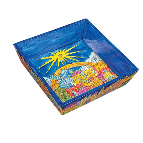 Wooden Passover Matzah Plate (EM-MA)
