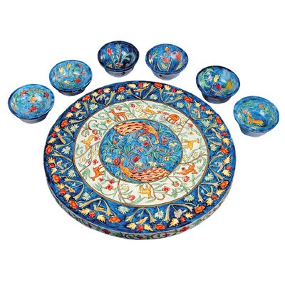 Emanuel Wooden Painted Seder Plate  (EM-SP)