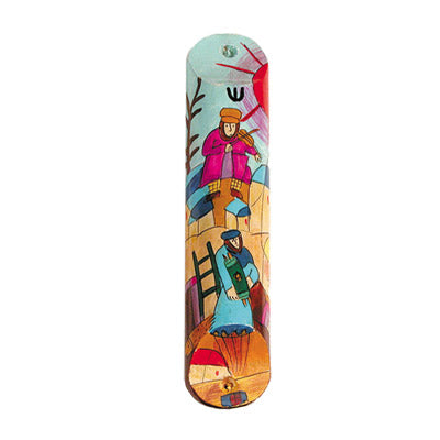 Small Wooden Mezuzah  (EM-MZS Round)