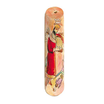 Small Wooden Mezuzah  (EM-MZS Round)