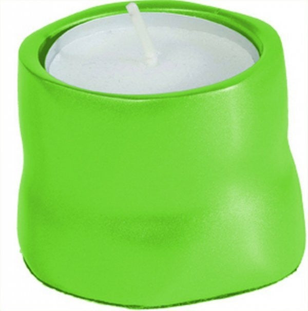 Anodized Aluminum Tea Light Single Candle Holder Green (EM-CSB10)
