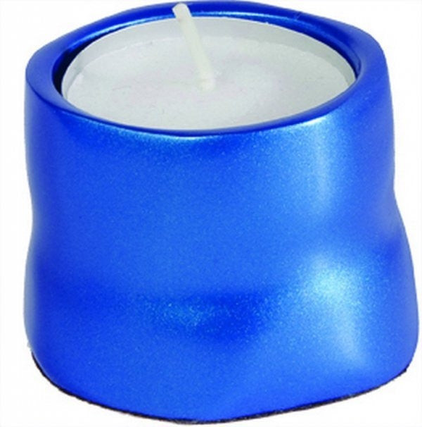 Anodized Aluminum Tea Light Single Candle Holder Blue (EM-CSB3)