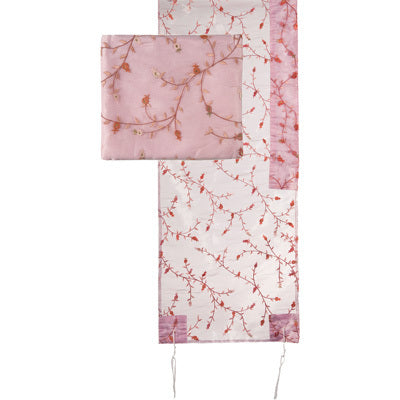Tallit Organza - Full Embroidery Pink (EM-TRZ1P)
