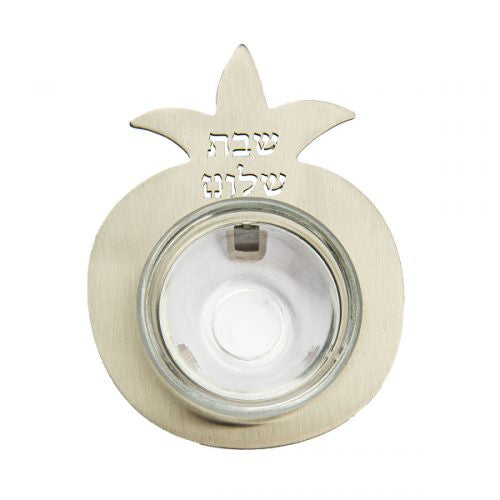 Anodized Pomegranate Glass Dish-Silver (EM-HDC4A)