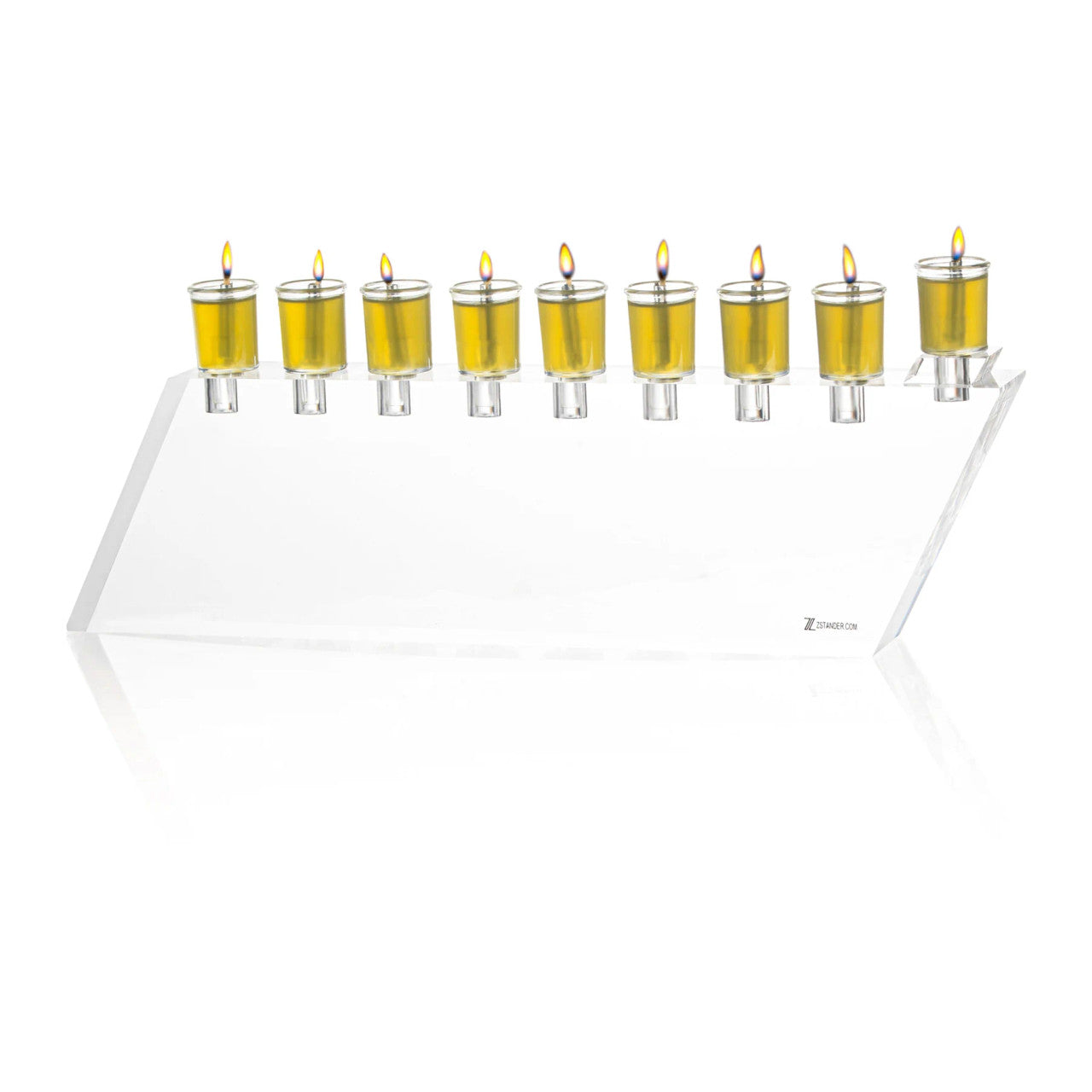 Lucite Oil Chanukah Menorah (M-ZLMN1)