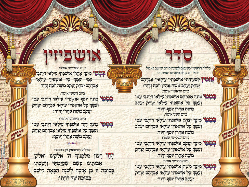 Extra Large 33" x 47" Vinyl Poster-- Ushpizin 2 Nusach Sfard  (PKL11S)
