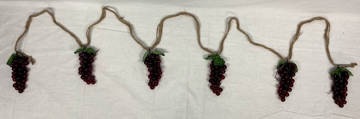 Six Cluster Red Grape Garland- 9'   (200103R)