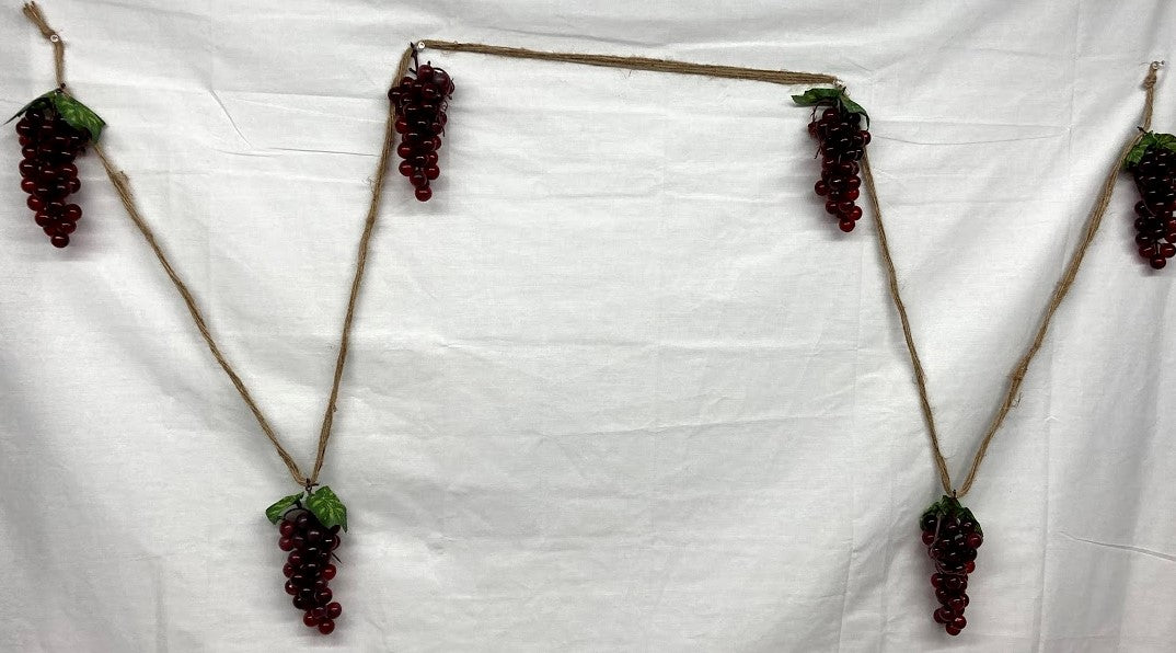 Six Cluster Red Grape Garland- 9'   (200103R)